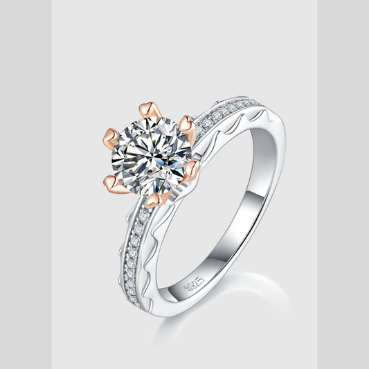 1 Carat Moissanite 925 Sterling Silver Ring