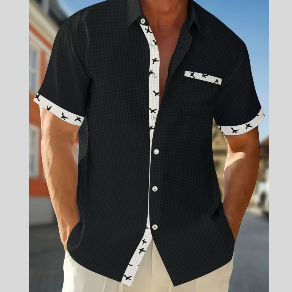 Men's Full Size Casual Button Up Short Sleeve Shirt Plus Size