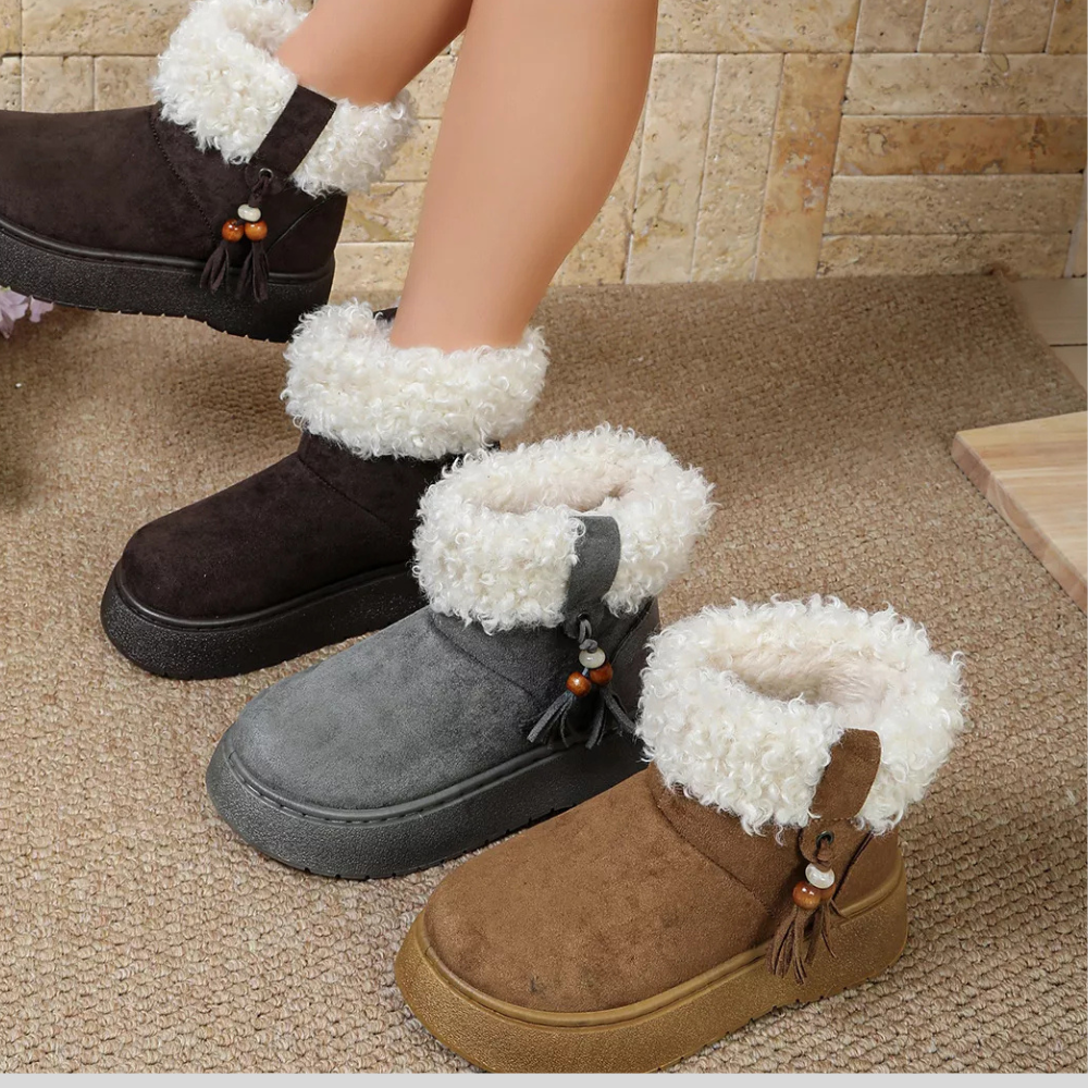 Stylish Round Toe Platform Boots