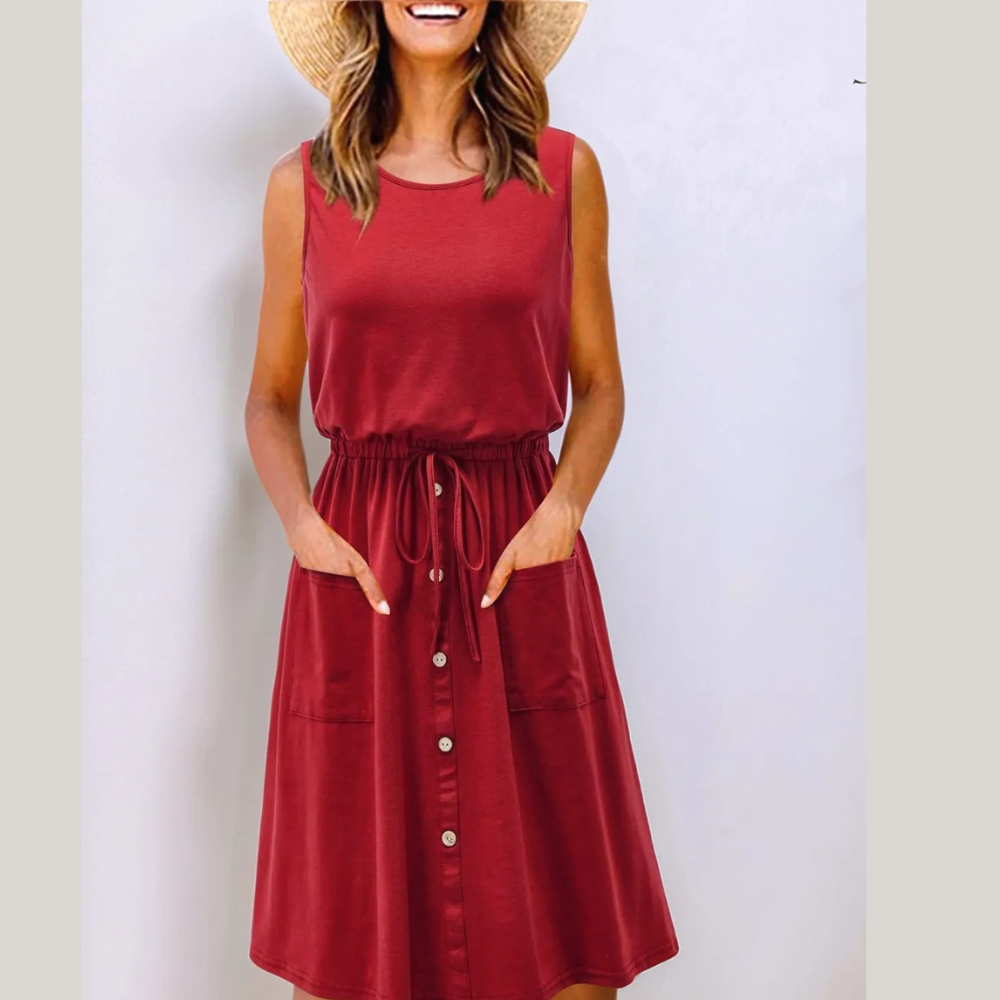 Full Size Round Neck Sleeveless Tank Dress Plus Size