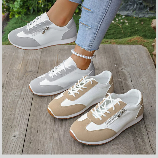 Classic Round Toe Lace-Up Casual Sneakers