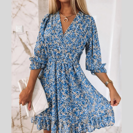 Full Size Ruffled Hem Floral Dress Plus Size