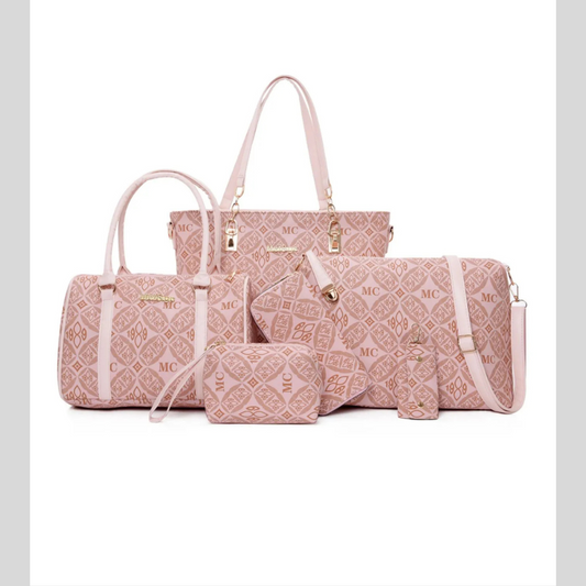 6-Piece Geometric Pattern Bag Set