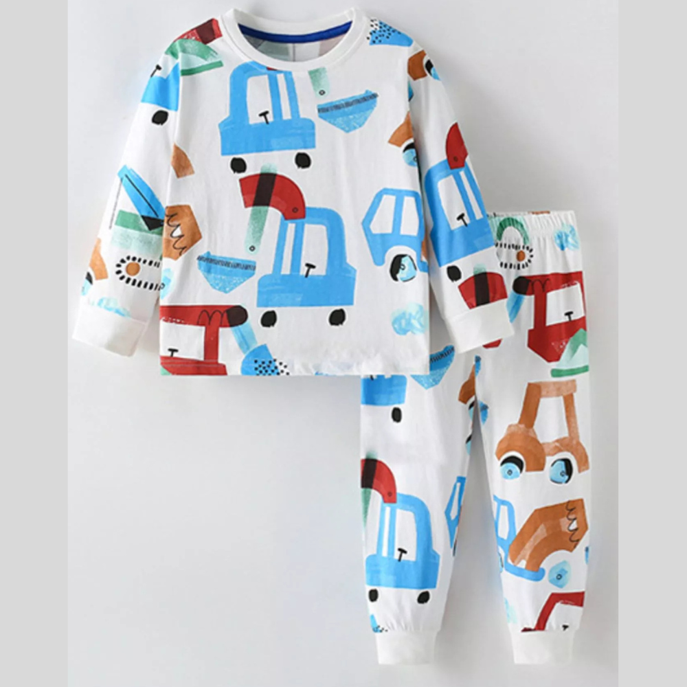 Children's Cartoon Truck Top and Pants Set