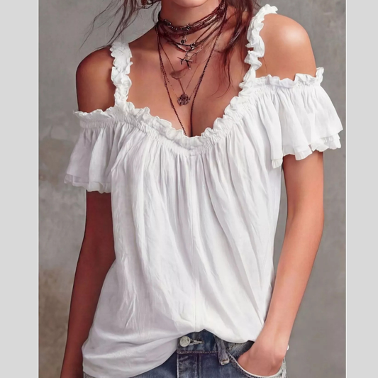 Frill Cold Shoulder Blouse