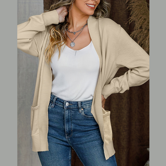 Open Front Long Sleeve Sweater Cardigan