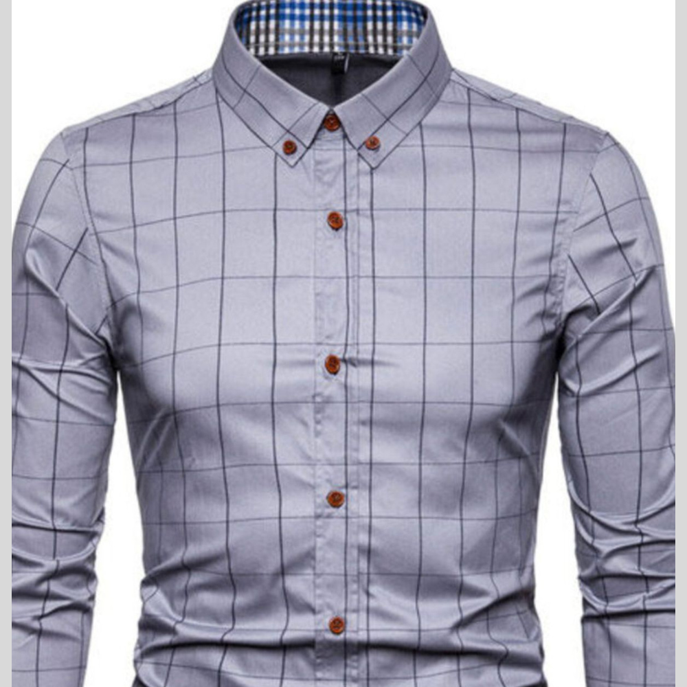 Men's Plus Size Plaid Button Up Long Sleeve Shirt