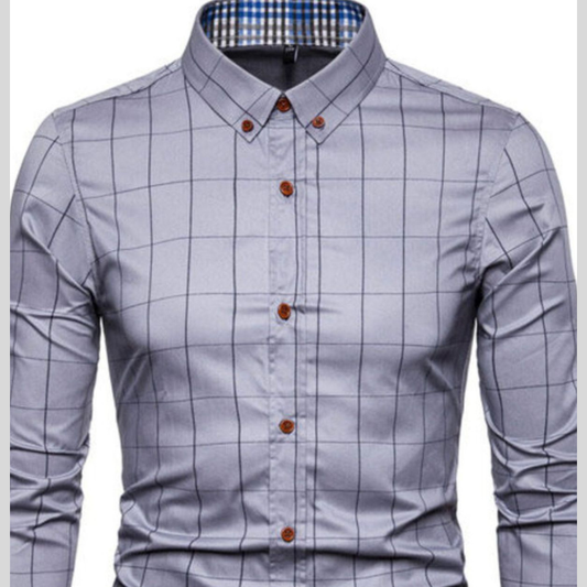 Men's Plus Size Plaid Button Up Long Sleeve Shirt