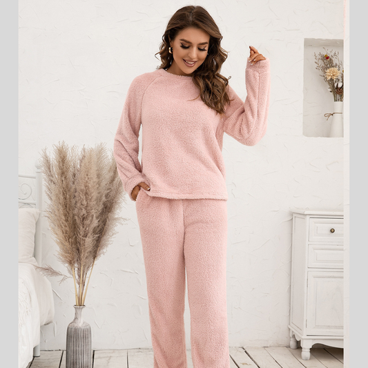 Ivy Lane Teddy Long Sleeve Top and Pants Lounge Set