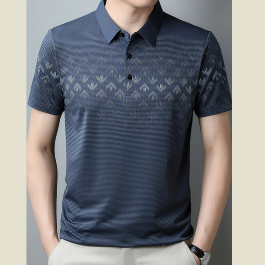Men's Plus Size Gradient Pattern Business Casual Polo Shirt