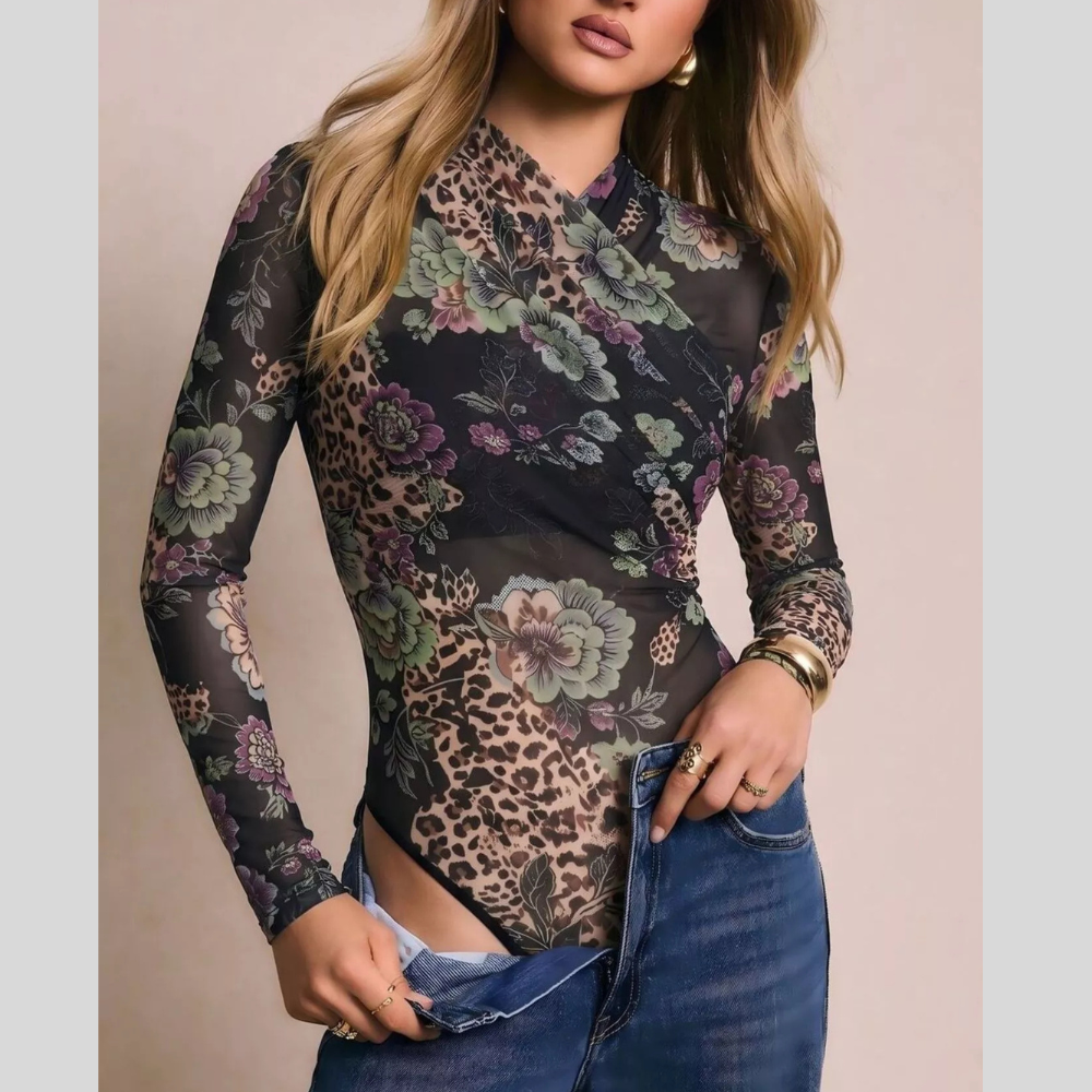 Mesh Long Sleeve Bodysuit