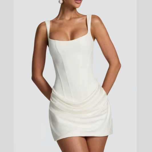 Ruched Sleeveless Mini Dress
