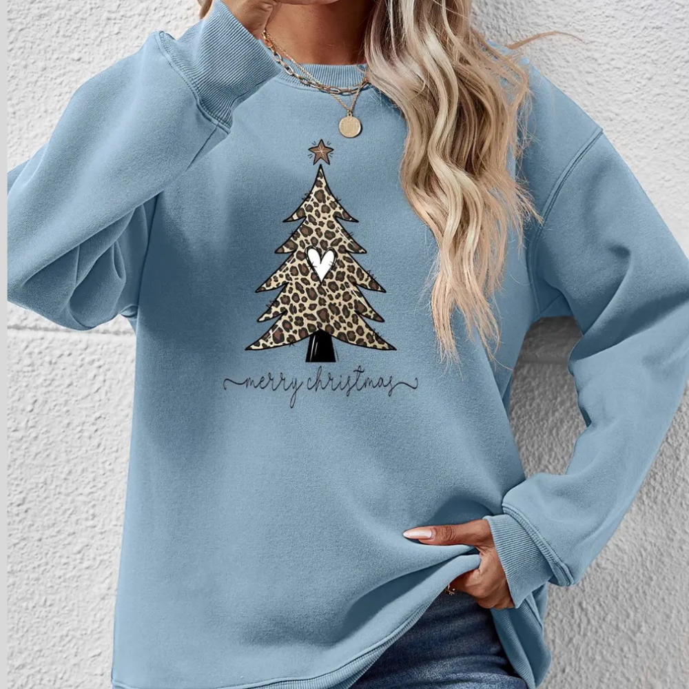 Christmas Tree Graphic Long Sleeve Sweatshirt