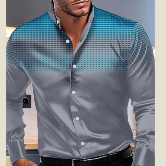 Full Size Men’s Business Casual Shirt – Long Sleeve Button Style