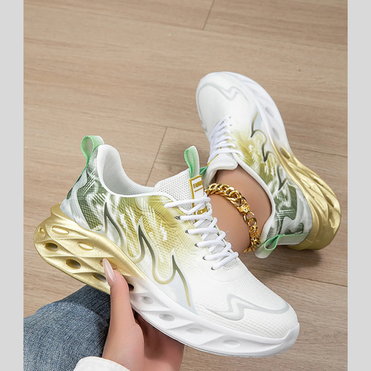 Round Toe Lace Up Mesh Athletic