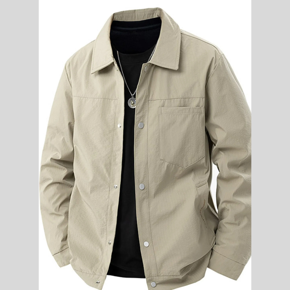 Men's Plus Size Lightweight Snap-Down Jacket