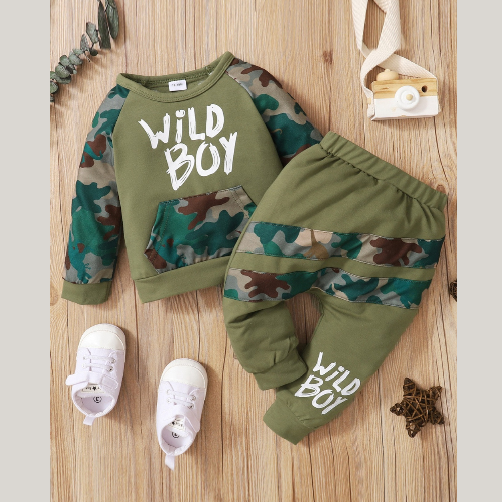 Children's Camouflage Top and Pants Set