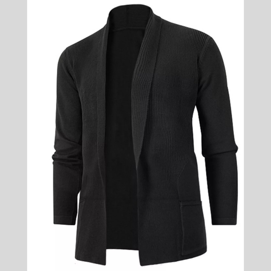 Men's Plus Size Long Sleeve Open Front Cardigan