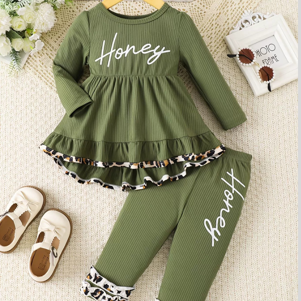 Children's Honey Ruffle Hem Top and Pants Set