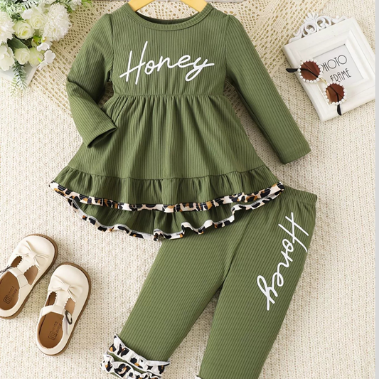 Children's Honey Ruffle Hem Top and Pants Set