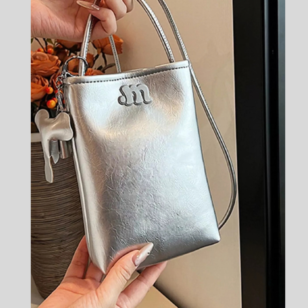 Spaghetti Strap Crossbody Bag with Charm