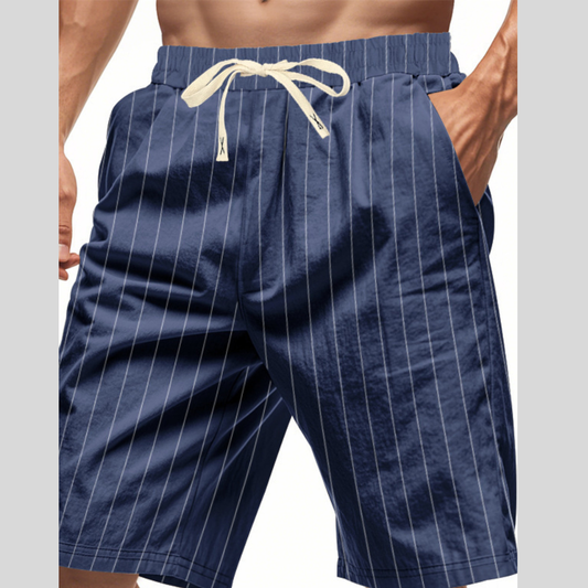 Men's Full Size Striped Drawstring Casual Shorts Plus Size