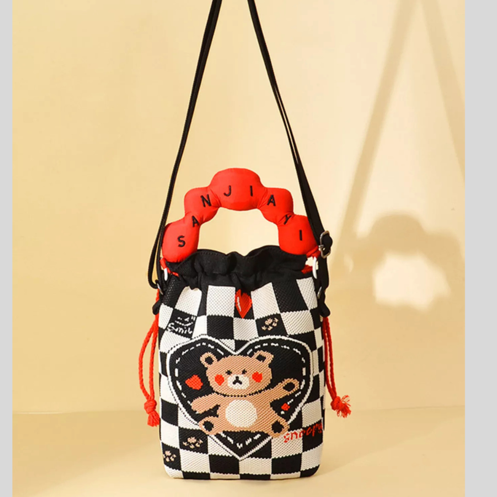 Drawstring Bucket Crossbody Bag