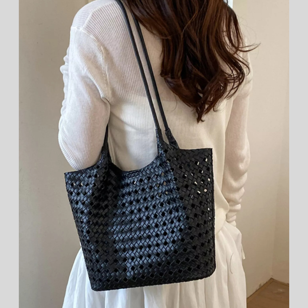 Woven Leather Shoulder Bag
