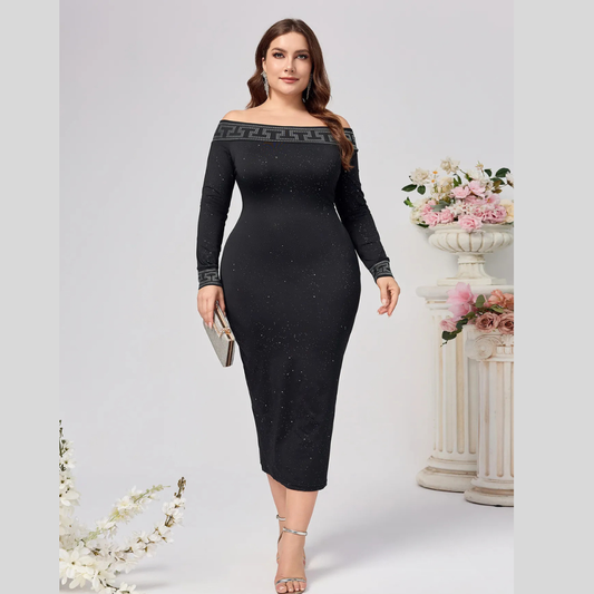 Autumn And Winter Long Sleeve Slim-fit Sequined Dress