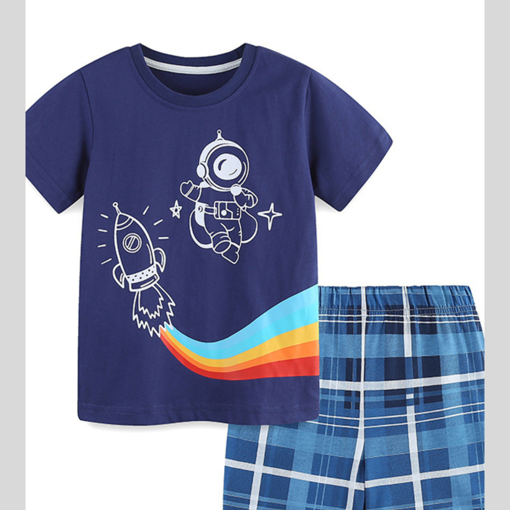 Children's Astronaut Short Sleeve Tee and Shorts Set
