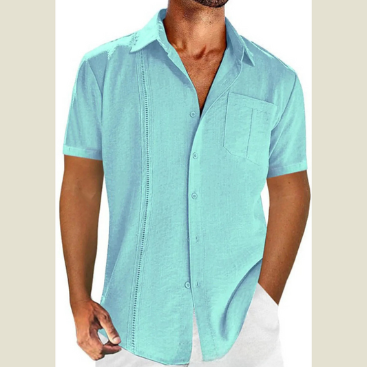 Men's Full Size Casual Short Sleeve Button Down Shirt Plus Size
