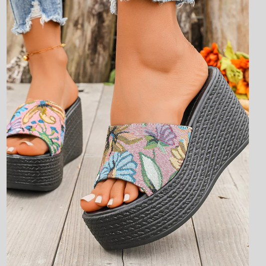 Women's Open Toe Platform Wedge Sandals