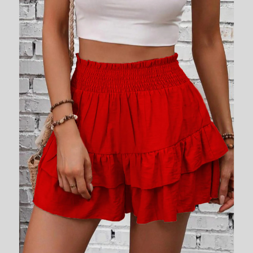 Ruffle Layered High Waist Casual Skort