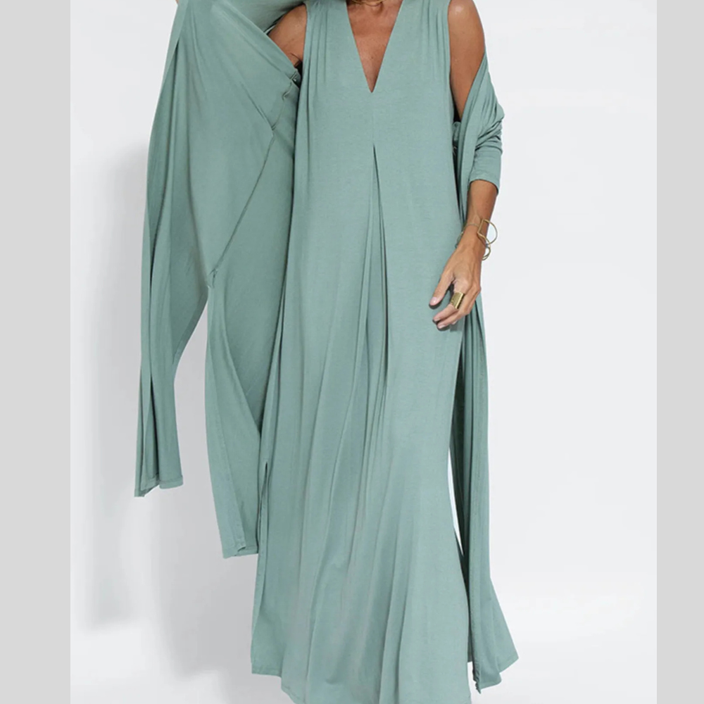 Full Size Open Front Side Slit Longline Cardigan Plus Size
