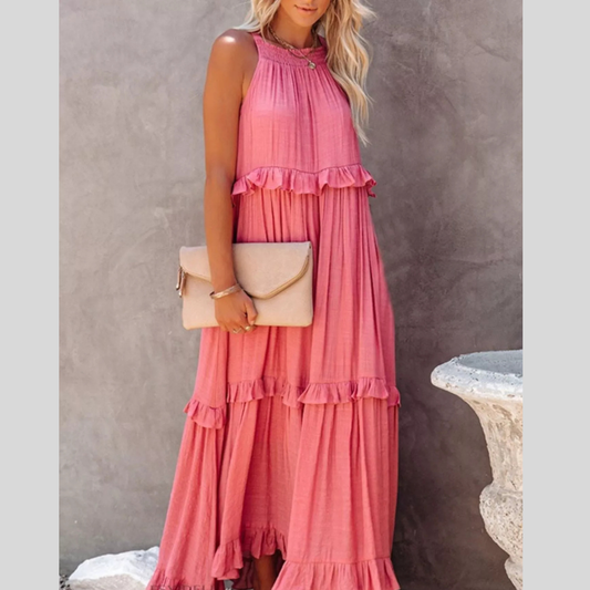 Ruffled Tiered Sleeveless Maxi Dress