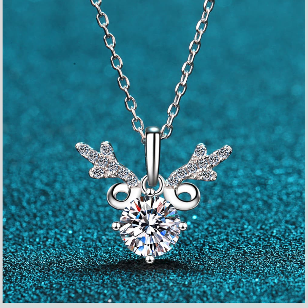1 Carat Moissanite 925 Sterling Silver Necklace
