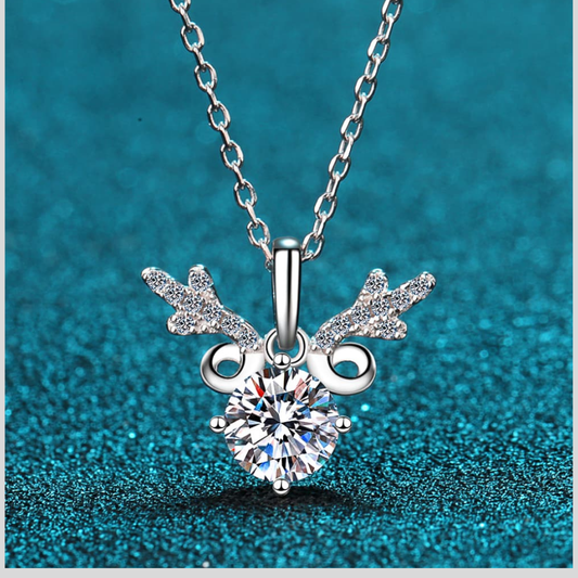 1 Carat Moissanite 925 Sterling Silver Necklace