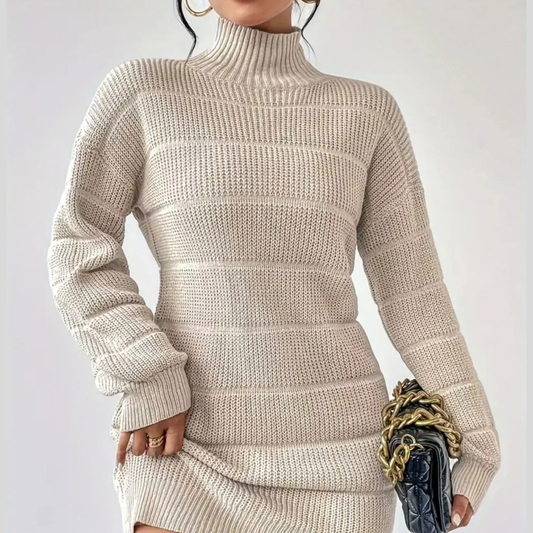 Turtleneck Long Sleeve Sweater Dress