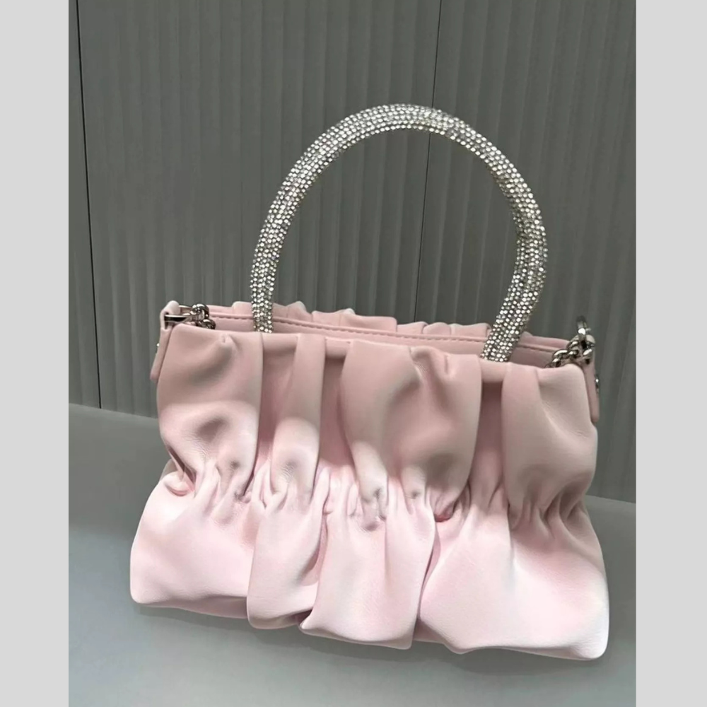 Ruched Chain Crossbody Bag