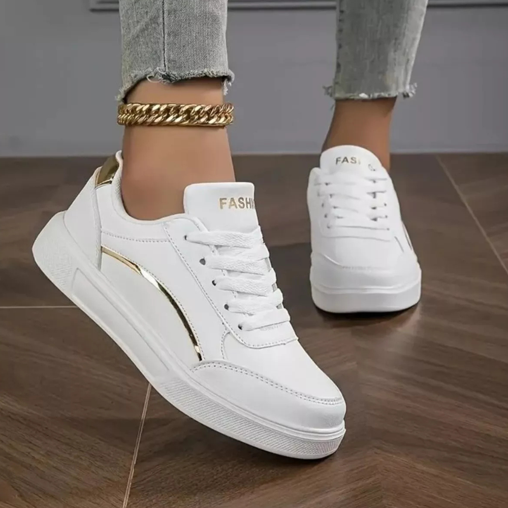 Women's Round Toe Lace-Up Casual Sneakers