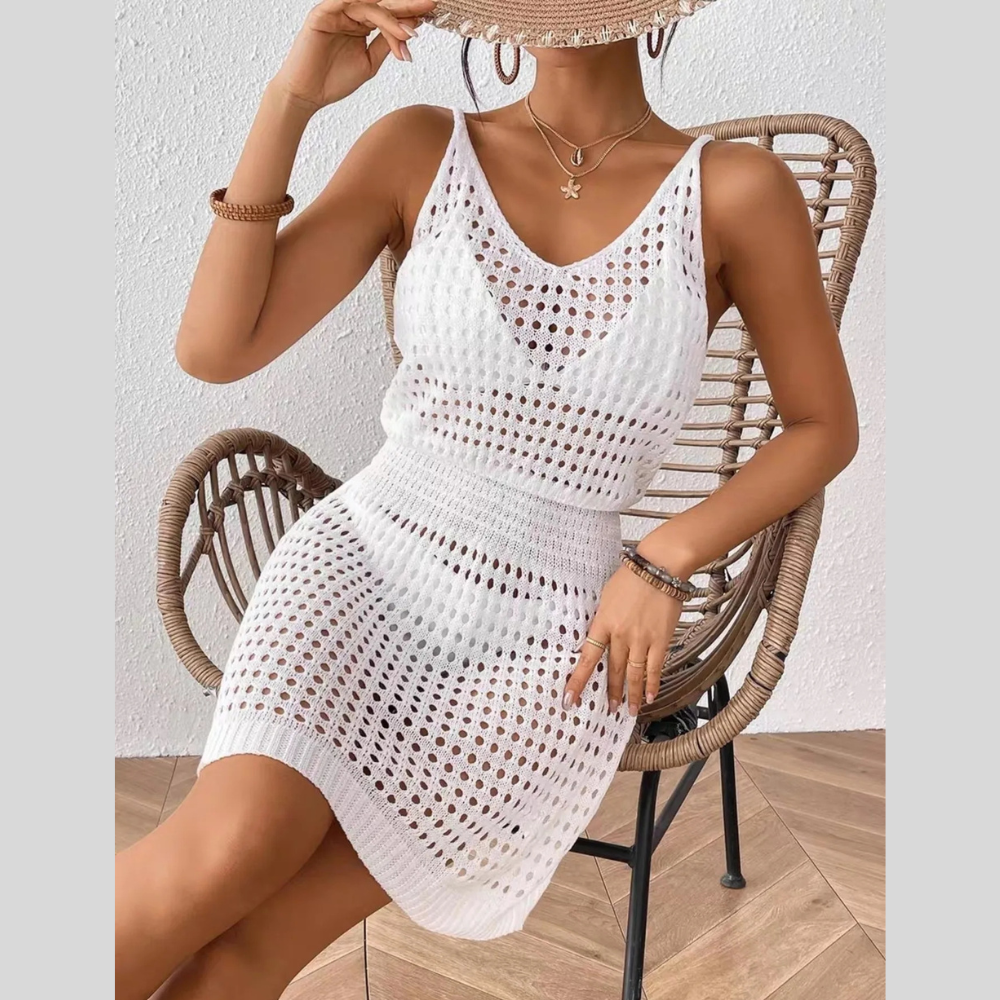 Crochet Sleeveless Knit Cover Up Dress