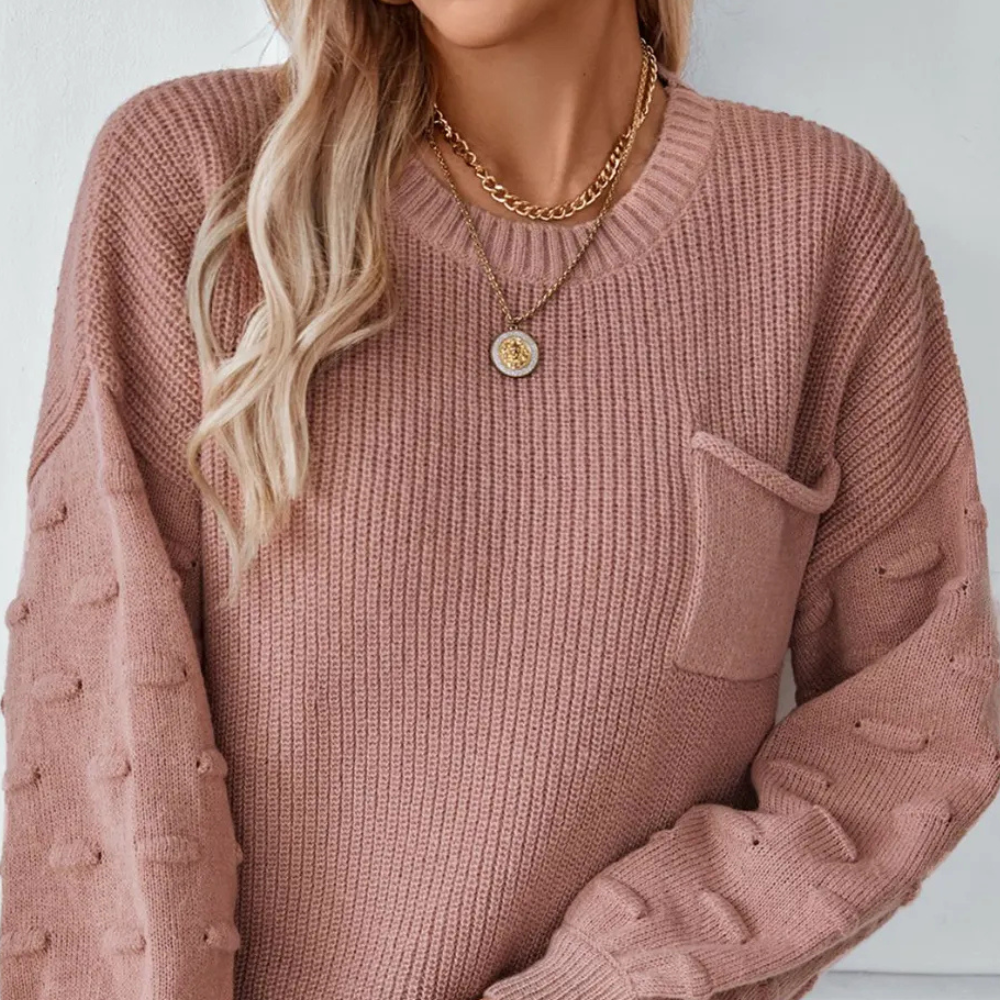Round Neck Drop Shoulder Sweater