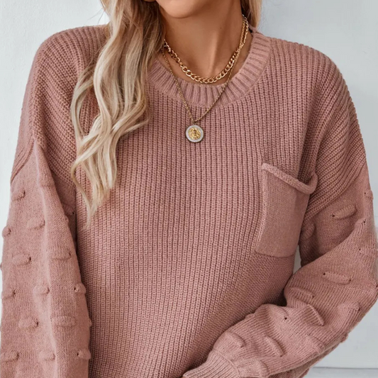 Round Neck Drop Shoulder Sweater