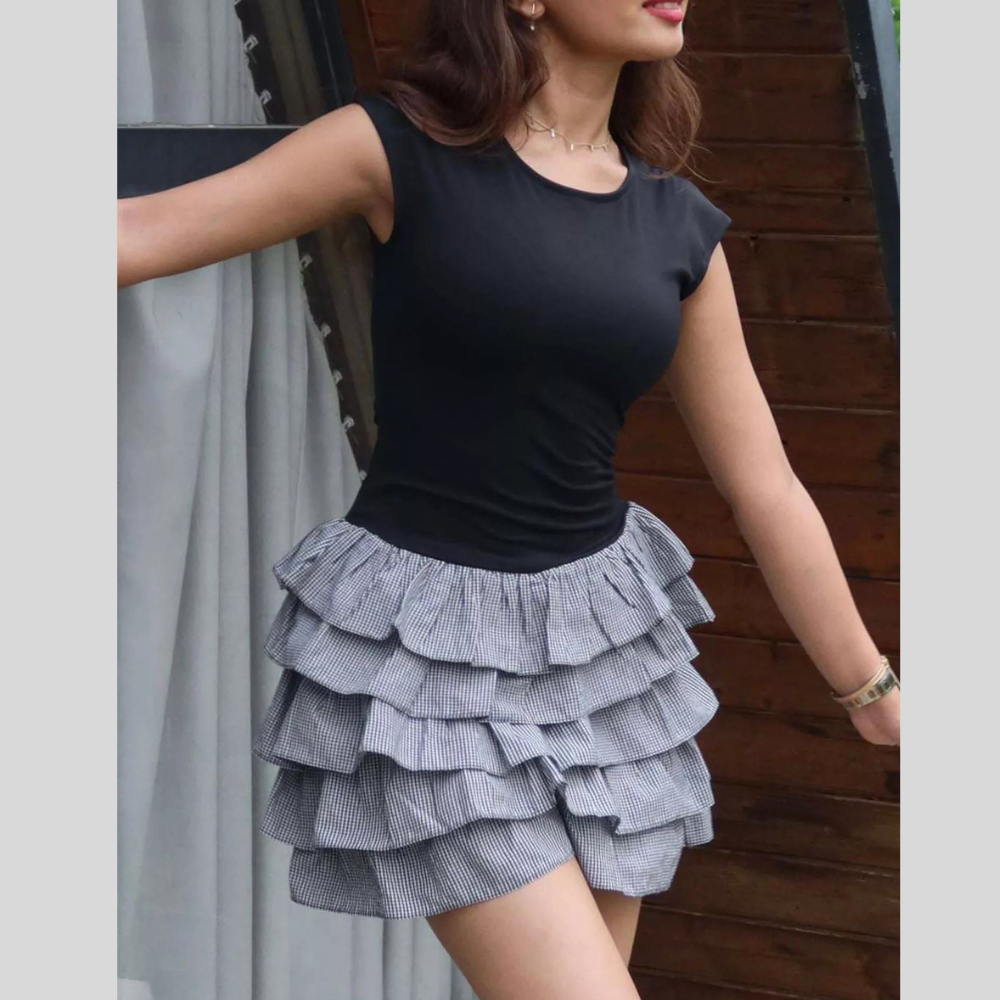 Ruffle Layered Mini Dress