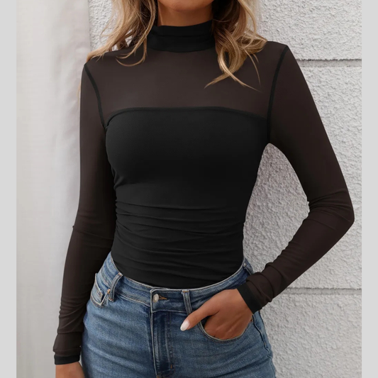 Mock Neck Long Sleeve Top