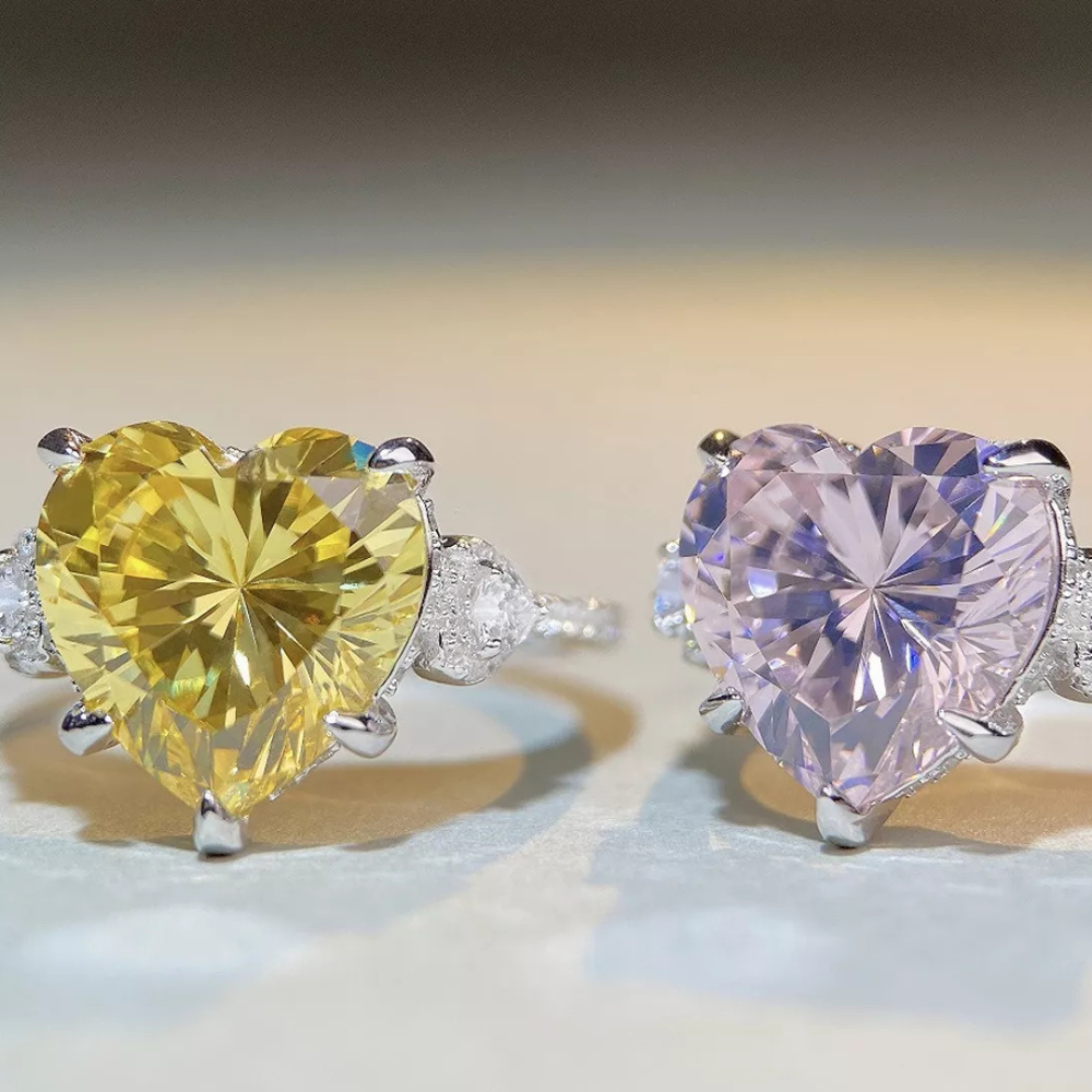 925 Sterling Silver Zircon Heart Ring