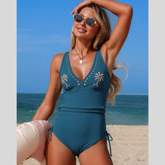 Side Drawstring One-Piece Swimsuit