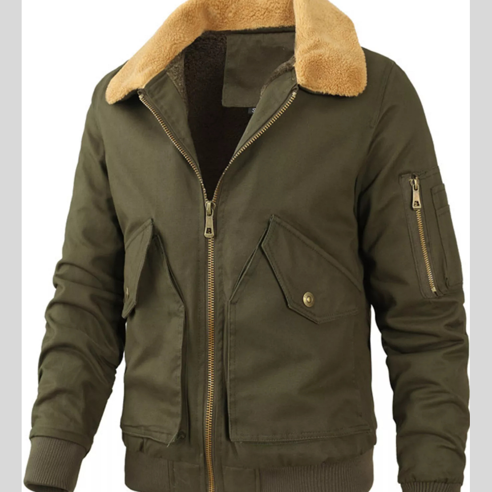 Men's Full Size Zip Up Bomber Jacket Plus Size