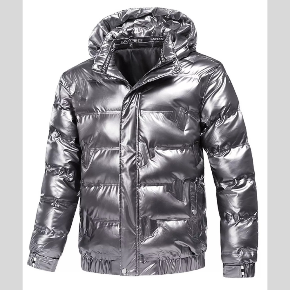Men's Plus Size Full Zip Hooded Puffer Coat