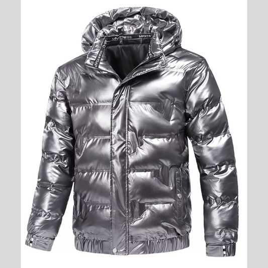 Men's Plus Size Full Zip Hooded Puffer Coat